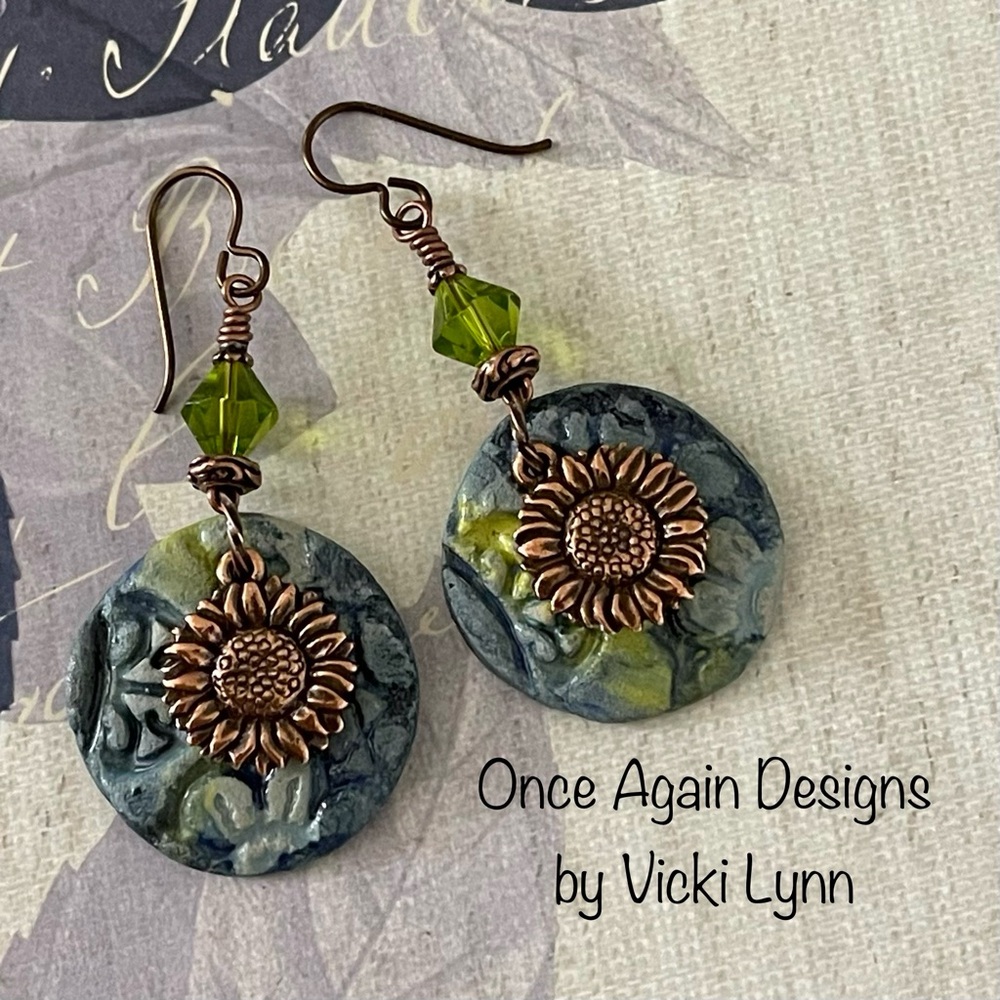 ARTISAN Earrings “Indigo Fields” - Dangles - Picture 3 of 11